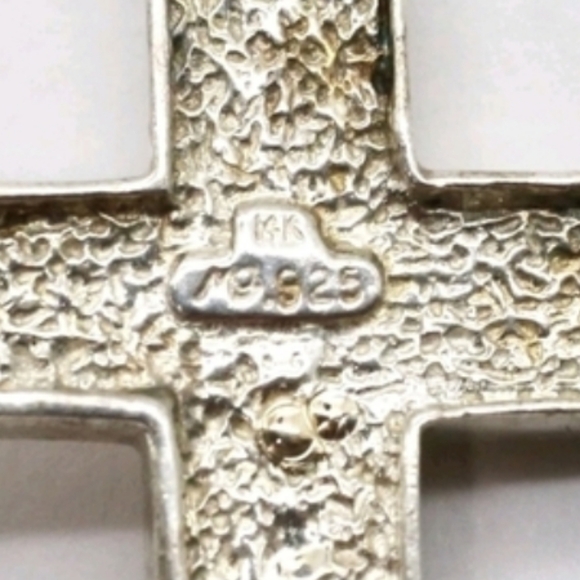 Sterling Silver/14K Gold Crucifix Cross & Sterling Silver Rope Chain 35 Grams - Picture 13 of 13